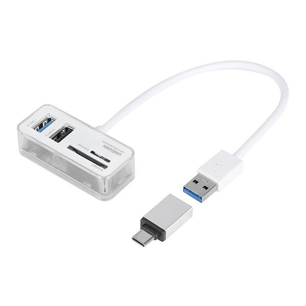 USB 허브 + 카드리더기 (C타입지원)