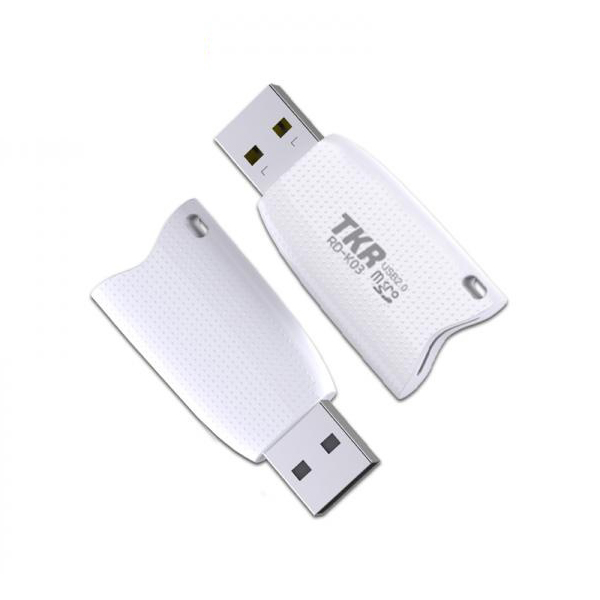 휴대용 소형 마이크로SD 외장형 USB2.0 카드리더기 화이트