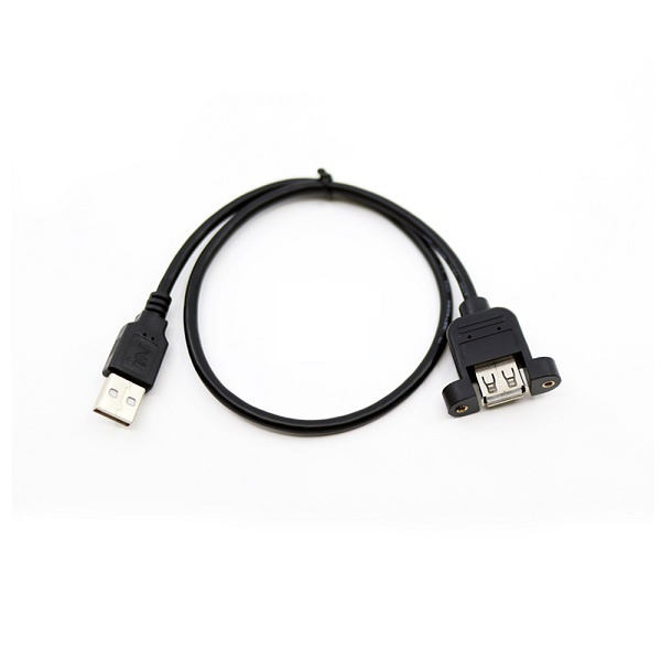 USB-A 2.0 AM-AF 연장케이블 판넬 락킹 고정 나사 1M