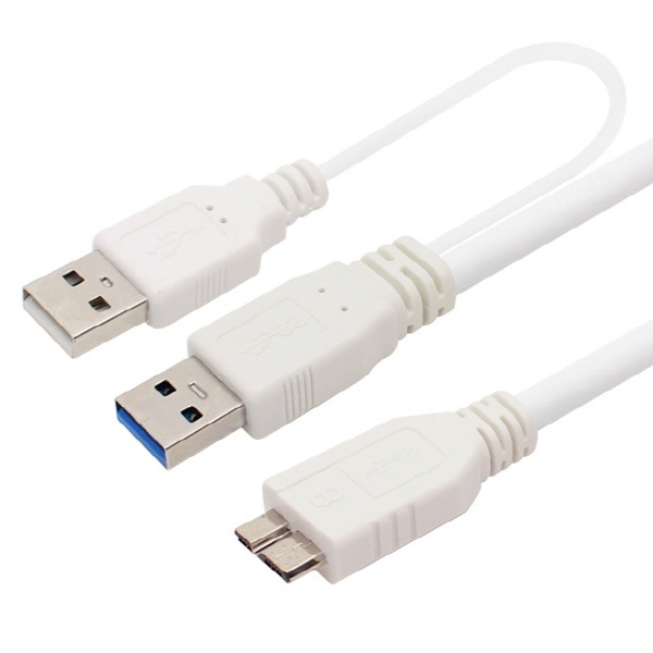USB 3.0 변환케이블 AM-Micro B 외장하드 연결 Y형 보조전원 1m 길이