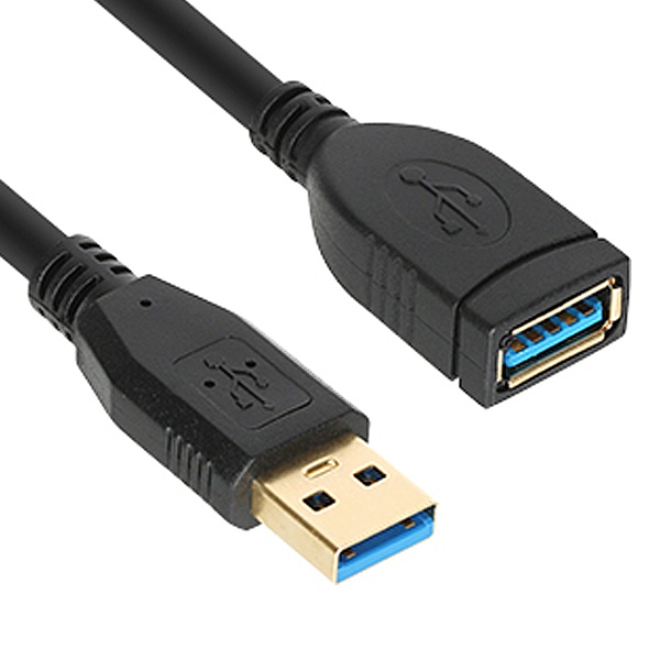 2m 길이의 블랙 USB 3.0 A 수 to A 암 연장 케이블 (데이터 전송 및 고속 충전 지원 튼튼하고 내구성 있는 케이블)