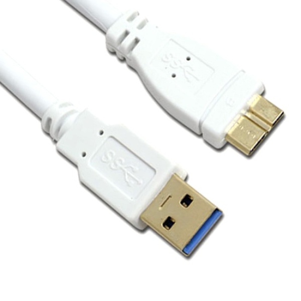 3m 길이의 화이트 PVC USB 3.0 A 수 to Micro-B 암 케이블
