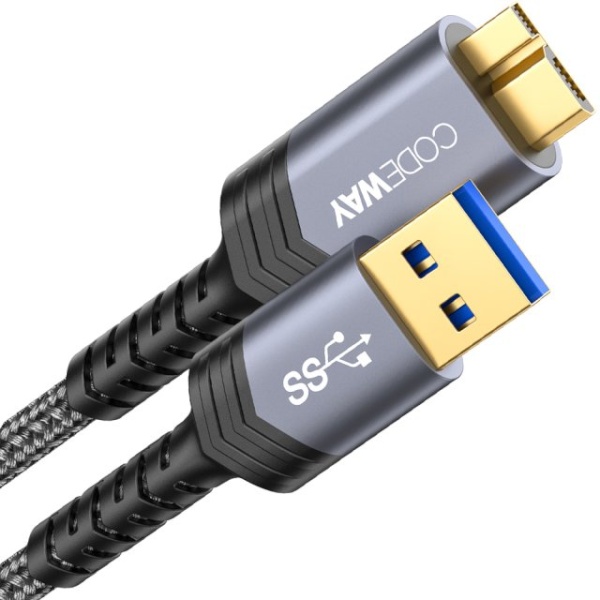 USB-A to Micro B 변환케이블 1m USB3.0 5Gbps 초고속전송 나일론 패브릭케이블 외장하드 AMtoBM