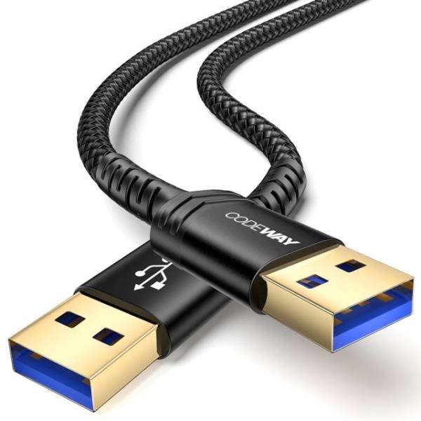 USB-A 3.0 to USB-A 3.0 케이블 3M [블랙] - 최대 3.0A 전류 공급 지원 / 5Gbps 고속 데이터 전송 / 금도금 커넥터 / 나일론 케이블 / A to A (AM-AM)