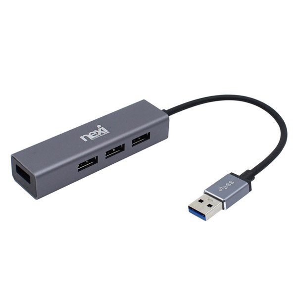 USB 3.0 (5Gbps) 4포트 무전원 USB 허브 케이블 17.5cm 메탈색상
