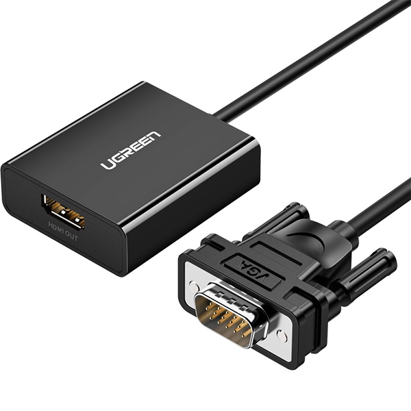 D-SUB to HDMI 유전원 구형 모니터 변환 컨버터 블랙