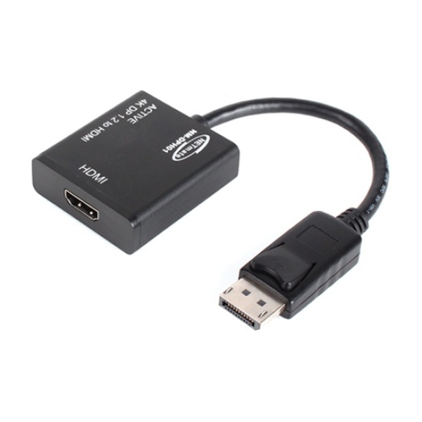 DP to HDMI 모니터 변환 케이블형 컨버터 블랙 [오디오지원]