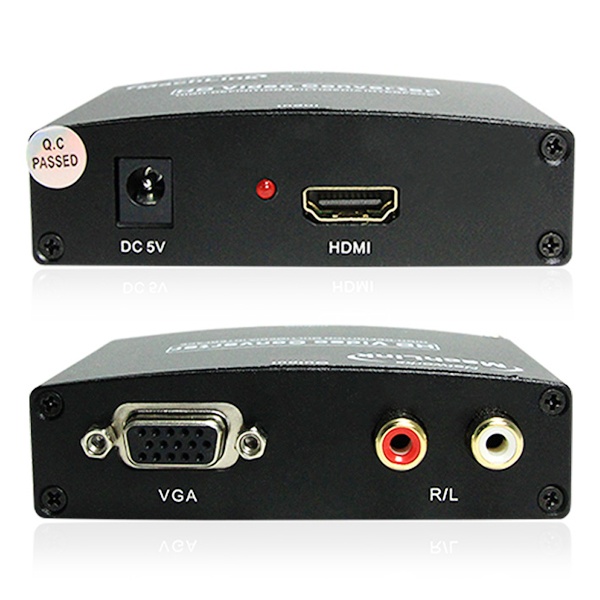 FHD해상도 지원 HDMI to RGB 구형 모니터 변환 컨버터 [오디오지원] 블랙