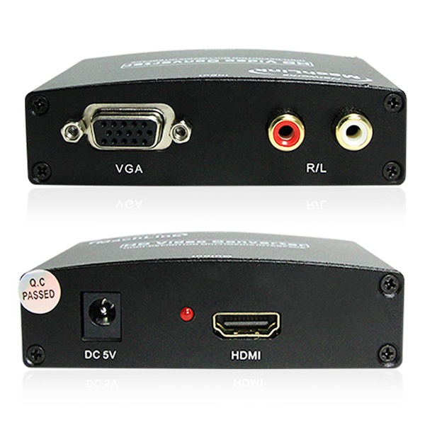 D-SUB(VGA) to HDMI 구형 모니터 변환 FHD해상도지원 컨버터 블랙